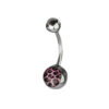 Coloured Leopard Print 316L Surgical Stainless Steel Belly Bars Pink