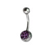 Coloured Leopard Print 316L Surgical Stainless Steel Belly Bars Purple