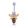Crystal Gem Golden 316L Stainless Steel Bumble Bee Belly Ring