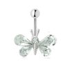Large Gem Butterfly Stainless Steel Belly Rings Crystal