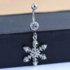 Crystal Gem 316L Stainless Steel Snow Flake Belly Ring  