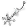 Crystal Gem 316L Stainless Steel Snow Flake Belly Ring 1