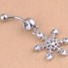 Crystal Gem 316L Stainless Steel Snow Flake Belly Ring 2