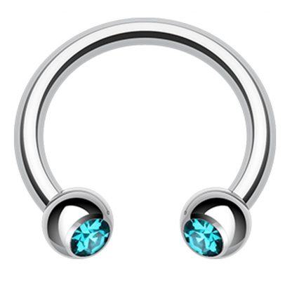 Double Gem Surgical Steel Horseshoe Circular Barbell Conch Septum Cartilage Tragus Helix   Pacific Opal