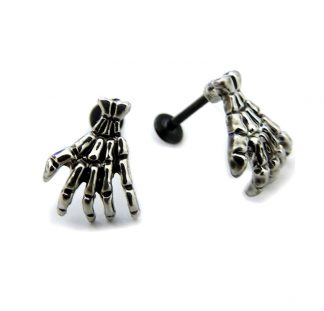 Skeleton Hand 316L Surgical Stainless Steel Lip Ring 0