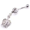 Gem Crown 316L Stainless Steel Dangle with Large Crystal Gem 1