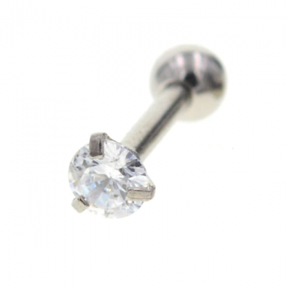 3mm Round Crystal Gemstone Surgical Steel Labret Lip Piercing Monroe Helix Cartilage Tragus Daith Earring Stud