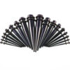Black Acrylic Plugs & Tapers Stretching Kit (36pc) Tapers
