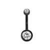 Black Titanium Anodised CZ Gem 316L Surgical Stainless Steel Belly Bar Crystal
