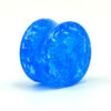 Blue 'Cracked Glass' Acrylic Double Flared Plug 1