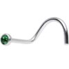 CZ Gem 316L Surgical Stainless Steel Nose Hook   Emerald