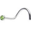 CZ Gem 316L Surgical Stainless Steel Nose Hook   Peridot