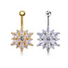 CZ Gem Snowflake 316L Surgical Stainless Steel Labret  Stud