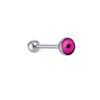 Coloured Eye Acrylic Printed 316L Surgical Stainless Steel Tongue Bar   Bright Pink