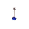 Coloured Shimmer Sparkle 316L Stainless Steel Tongue Bar Blue