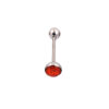 Coloured Shimmer Sparkle 316L Stainless Steel Tongue Bar Red