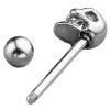 Double Gem Skull 316L Stainless Steel Tongue Bar Fit