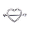 Gem Heart 316L Stainless Steel Nipple Barbell Shield   Crystal