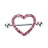 Gem Heart 316L Stainless Steel Nipple Barbell Shield   Rose