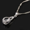 Large Crystal Gem Teardrop Silver Pendant Necklace 1