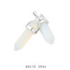 Natural Stone Obelisk Pendant Necklace   White Opal