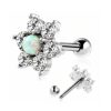Opal & Crystal Flower Labret Lip Piercing Helix Tragus Cartilage Earring Stud Ball End
