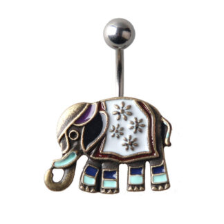 Painted Elephant316L Surgical Stainless Steel Belly Ring