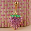 Pink Strawberry CZ Gem Golden 316L Surgical Stainless Steel Belly Ring 2