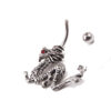 Red CZ Gem Dragon 316L Surgical Stainless Steel Belly Ring 1