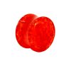 Red Cracked Glass Acrylic Double Flared Plug (2)