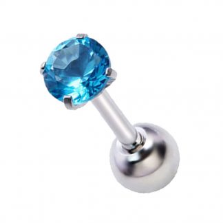 Round Pacific Opal CZ Gemstone Surgical Steel Labret Lip Piercing Monroe Helix Cartilage Tragus Daith Earring Stud