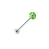 Sparkling Gem in Acrylic 316L Stainless Steel Barbell   Light Green