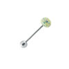 Sparkling Gem in Acrylic 316L Stainless Steel Barbell   White