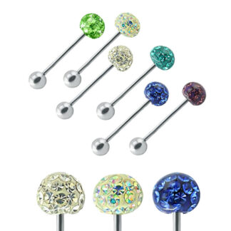 Sparkling Gem in Acrylic 316L Stainless Steel Barbells