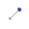 Sparkling Gem in Acrylic 316L Stainless Steel Tongue Ring   Blue