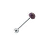 Sparkling Gem in Acrylic 316L Stainless Steel Tongue Ring   Purple