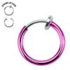 Titanium Anodised Surgical Steel Fake Nose Lip Eyebrow Belly Septum Ring Pink 2