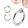 Titanium Anodised Surgical Steel Fake Nose Lip Eyebrow Belly Septum Ring Silver 1