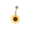 Yellow Sunflower 316L Stainless Steel Belly Bar