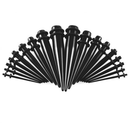 Bright UV Coloured Acrylic Tapers Black
