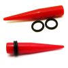 Bright UV Coloured Acrylic Tapers   Red (3)
