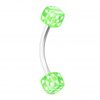 Coloured Acrylic Dice 316L Stainless Steel Curves Light Green
