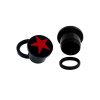 Coloured Star Black Acrylic Screw Fit Plugs Bright Red