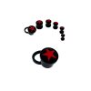 Coloured Star Black Acrylic Screw Fit Plugs Bright Red (2)