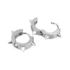 Small Spiked Titanium Anodised Stainless Steel Earrings   Silver
