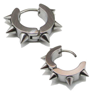 Spiked Titanium Hoop Earrings