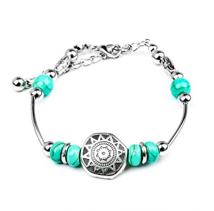 Sun Flower Turquoise Bead Bracelets