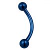 Titanium Anodised Round Ball Surgical Steel Curved Barbell Banana Barbell Piercing   Blue