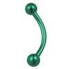 Titanium Anodised Round Ball Surgical Steel Curved Barbell Banana Barbell Piercing   Green