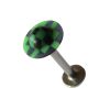 UFO Shaped UV Patterned Labret   Green & Blue Checkers 1